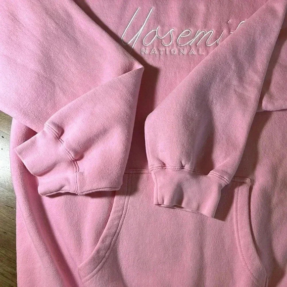 Yosemite National Park Prairie Mountain Brand LG Hoodie Pink Sweatshirt L/S - Picture 9 of 10